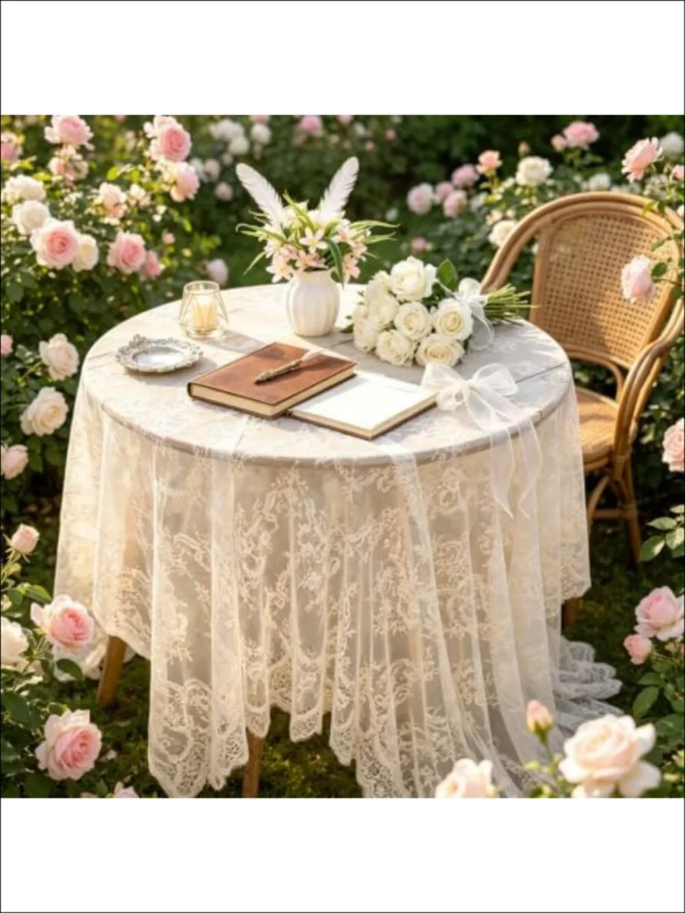 Lace Tablecloth 60x120 5 Pack Floral Cutwork Wedding Table Cloth